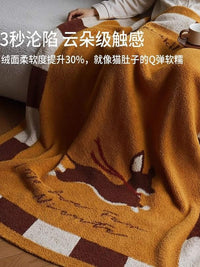 kukkia毯子【小狗飞毯】沙发午睡毯珊瑚绒冬四季盖毯毛绒披肩床上