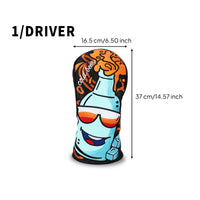 Waterproof Embroidered Golf Wood Cover Wear-Resistant PU Leather Golf Club Protector Long-Lasting Cartoon Beer Bottle Headcover Soft Inner Lining for Golfers
