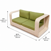 Outdoor Sofa, Garden Furniture, Black, 2-Seater, Modern Minimalist, Rattan Style