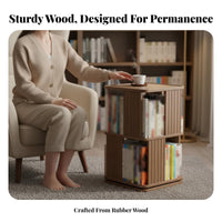 Space-Saving Design 360 revolving book shelf flexible Use Revolving Book Tower Large Capacity book shelf Stable Base for Children, Students, Parents, Living Room, Playroom, Bedroom, Corner