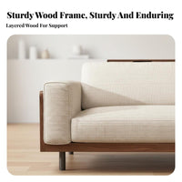 3-Person Upholstered Settee sturdy Wood Frame Upholstered Multi-Seater Couch Nordic Design Sofa for homeowners, Families, Lounge Area, Office, Bedroom