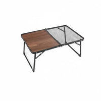 Foldable Folding Mesh Table with Side Racks Easy Assembly Portable Cook Station Lightweight Camping Furniture Sturdy Construction for Picnickers, Families, Tailgaters, Picnics, Barbecues, Tailgating, Backyard
