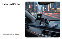 Double-CoilcoilCoil Automatic Clamping Cradle Foldable Design Auto-Clamping Charging Cradle 90-Degree Rotation Car Phsingle-Handedly Mount for Driving