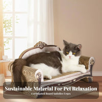 Cat Scratcher Sofa Sturdy Frame Cardboard Cat Sofa Corrugated Shred Pad Recyclable