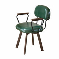 Retro Design Upholstered Vanity Chair Curved rearrest Upholstered Shell Chair with casters Mobile Casters rotating Armchair Plush Comfort for Students, Office Workers, Teens, dressing area, Bedroom, Dormitory