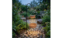 Solar Hanging Lantern Rattan-Style Hanging Solar Lantern Handwoven Basket Light with Metal Chain for Garden, Patio, Balcony