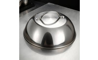 Barbecue Lid with Handle Stainless Steel Melting Dome with Handle Griddle Basting Cover Domed Dome Lid Brushed Metal