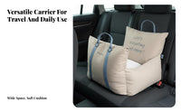 All Seasons Washable Dog Car Kennel Easy to Clean Portable Dog Travel Carrier Built-in Safety Leash for Travelers, Outdoor, Home