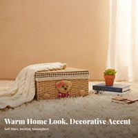 Lidded Wovendesign aesthetic Box With Lid Organizing Basket Stackable for Bedroom, Parents