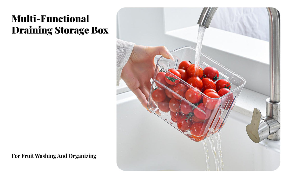 Ginger Garlic Storage Container PET Material Wall Wall-Mounted Organizer Box Drill Installation Transparent Hanging Container for Pantry, Cabinet