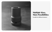 Chrome-Molybdenum Steel 1 Inch Drive Shock Socket Industrial Grade Pneumatic Wrench Socket Head Heat Treated Resistant for Truck Technicians, Mechanics, Auto Repair Professionals, Tire Changing, Garage, Workshop, Construction Site