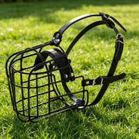 Adjustable Straps Breathable Basket Muzzle Long-Lasting Wire Basket Muzzle Anti Bite Pet Accessory Drinkable for Large Dogs, Walks, Training, Vet Visits