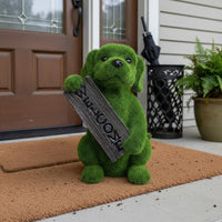 Cute Welcome Dog Statue Weather-Resistant Dog Statue Welcome Puppy Ornament for Yard, Garden, Front Porch