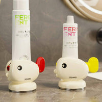 Cute Design Wall-Mounted Toothpaste Holder Easy Installation Cartoon Toothpaste Dispenser Reduces Waste Manual Tube Roller for Children