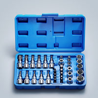 34 Pieces Socket Wrench Kit Practical Socket Set with Case Rust-Resistant Tool Kit with Storage Case for Mechanics, Workshop