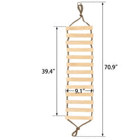 Cat Climbing Structure with Rope Bridge, Solid Wood Wall Mounted Frame and Ladder, Indoor Shelves for Large Cats, Elevated Climbing Bridge Area