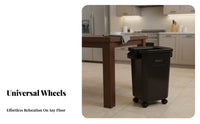 Movable Kitchen Garbage Can With Wheels Rolling Trash Can Large Capacity Uncovered Top Bin Thickened Material Waste Container