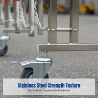 Stainless Steel Arch Expandable Barrier, Mobile Outdoor Fence, Workshop Construction Isolation Guardrail