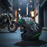 Aerodynamic Modular Full Face Helmet | Lightweight, Flip-up Modular Helmet, for Street Riding