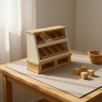 Mini Bread Cabinet Simulation Dollhouse Bakery Shelf Realistic Detail Tiny Bakery Display Case for Pretend Play