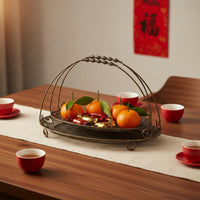 Iron Fruit Tray Antique Finish Vintage Wire Tray Breathable Home Decor for Festive Table
