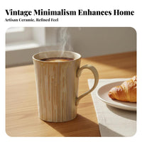 Multipurpose Vintage Design C Cream-Colored Ee Mug Comfortable Handle Latte Art Cup Great Gift for Baristas, Design Enthusiasts, Breakfast