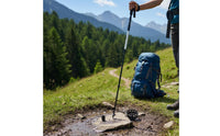 Aluminum Alloy Folding Trekking Pole Foldable LED Trekking Pole Adjustable Length LED Hiking Stick Lightweight for Trekkers, Hikers, Night Walking