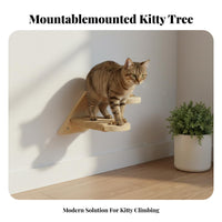 Sisal Scratching Surface 4-Step Feline Ladder Scratch-Friendly Rope 4-Step Feline Stairway Space-Saving Design Wall Steps Sturdy Construction for Felines, Kittens, Indoors, Living Room, Bedroom
