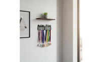 Motivational Sports Medal Display Hanger Long-Lasting Steel Construction Wall Mounted Medal Hanger Safe Polished Edges Metal Sports Award Holder Matte Black Finish for Athletes, Runners