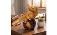 Resin Squirrel Figurine Outdoor Squirrel Sculpture Sculpted Garden Ornament Long-Lasting for Windowsill