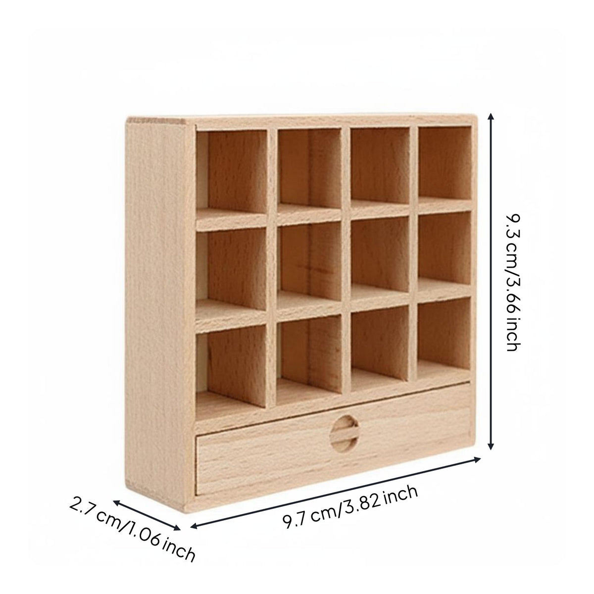 1/12 Scale Dollhouse Cabinet Unfinished 12 Compartment Cabinet Beech Wood