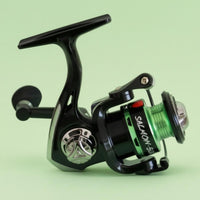 Compact Telescopic Fishing Rod Combo Black and Green Revolving Reel Fishing Combo