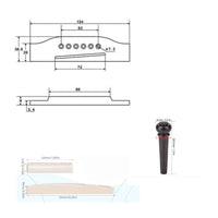 Wooden Acoustic Guitar Bridge Set Replacement Guitar Bridge with Saddle Pre-Slotted Hardware Stable for Luthier, Guitarists, Instrument Maintenance