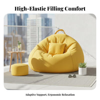 2 Pieces Relaxation Chair Lounger Set Soft and Comfortable Lounge Chair No Assembly Required Household Furniture for Adults, Kids, Bedroom, Balcony
