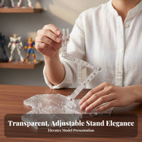 Transparent Model Display Stand Wide Compatibility Posing Stand Adjustable Action Figure Holder Easy Assembly for Desk, Shelves