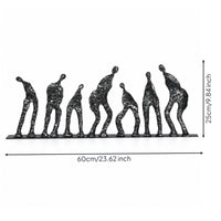1 Piece Resin Sculpture Collectible Figurine Tabletop Decor Iron Base Abstract Human Art Suitable for Art Collectors Interior Designers Home Decoration Hotel Lobby Office Display 60x5x25cm