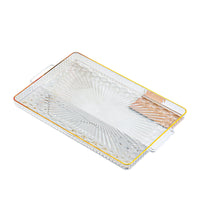 Light Luxury Design Decorative Food Platter Multi-Purpose Serving Tray with Handles Easy to Clean Rectangular Serving Tray Long-Lasting for Living Room, Coffee Table, Kitchen, Bathroom