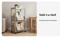 Mobile Toy Organizer Easy to Move Mobile Shelving Unit Rolling Storage Cart Space Saving Multi-Tier Utility Trolley for Bathroom