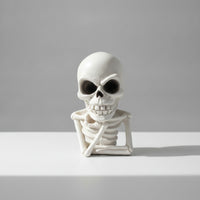 Gothic Skeleton Figurine Spooky Skeleton Bust Resin Skull Bust Matte for Halloween, Tabletop, Desk, Shelf