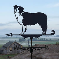 Border Collie Weathervane Stainless Steel Border Collie Wind Vane European Design Dog Weathervane for Yard, Rooftop, Farm