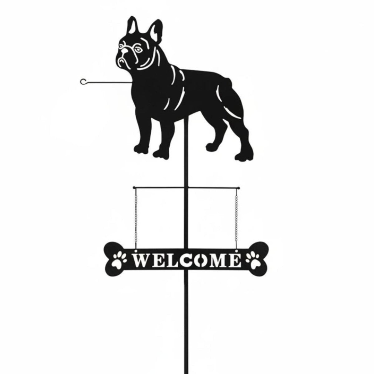 Lantern Holder Dog Weathervane Stake Weather Resistant Dog Outline Garden Stake Waterproof Creature Outline Lawn Ornament Easy to Install for Patio, Front Porch