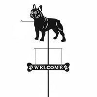 Lantern Holder Dog Weathervane Stake Weather Resistant Dog Outline Garden Stake Waterproof Creature Outline Lawn Ornament Easy to Install for Patio, Front Porch
