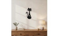 Cat-Shaped Metal Decor Wall Art Lightweight Feline Wall Decor Easy Installation for Living Room, Entryway, Hallway