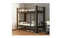 Bunk Bed with Mattress Heavy-Duty Metal Bunk Bed Space-Saving Furniture for Students, Roommates, Dorm Room, Student Accommodations Quarters