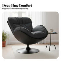 Nordic Design rotating ovoid Chair Spaceefficient Round rotating Armchair Enveloping Shape Single Seating Modern design for Apartment Dwellers, Homeowners, Office Workers, Living Room, Balcony, book corner, Bedroom