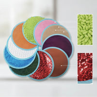 10 Pieces Sensory Mats with Eyelet Floor-Based Sensory Pads Tactile Discs Shaggy Textured Tactile Toy Sequined for Children