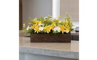 Wooden Blossom Table Decor Wood Grain Artificial Blossom Arrangement Realistic Look Home Decoration