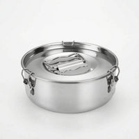 Universal Steaming Pot with Locking Clasps Slimline Stainless Steel Steamer Insert Compact Steamer Basket with Lid Dishwasher Safe for Stockpot