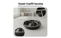 Raised Cone Round Poultry Feeder Bowl Thickened Plastic Metal Wire Poultry Feeder Low Profile Segmented Feed Tray 14 Openings