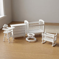 5 Pieces Dollhouse Nursery Set Wooden Closet Cute Toy for Collectors, Hobbyists